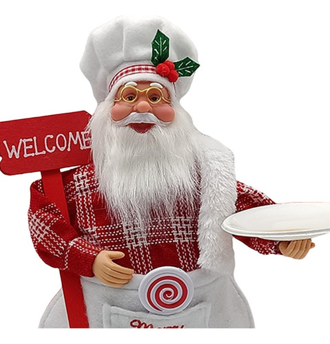 Mc Figuritas Chef Santa, Estatuilla Navideña Papá Noel,