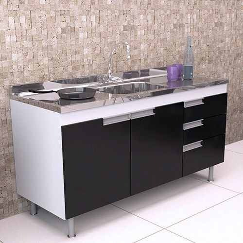 Cozinha Casamob Evolution Com 6 Portas E 3 Gavetas Grafite Inox Preto Cozinha Compacta Casas Bahia 10961063