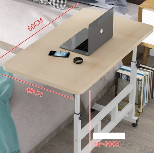 Imagen 3 de 4 de Mesa Escritorio Notebook Ajustable Con Ruedas