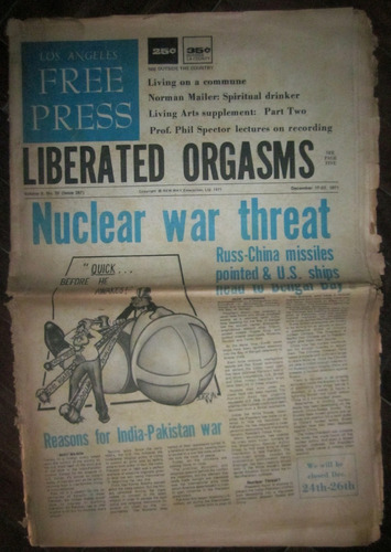 Antiguo Periodico Estados Unidos Los Angeles Free Press 1971