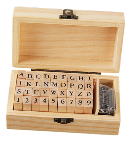 Letra Numérica De Goma De Madera, 36 Letras Verticales