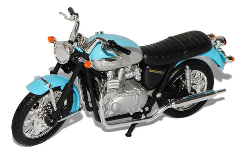 Welly 2002 Triumph Bonneville 1/18 Azul Q1