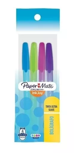 Boligrafo Paper Mate Kilometrico Inkjoy X 4 Colores Surtidos