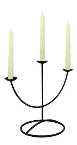 Imagem 5 de 5 de Castiçal 3 Arcos Porta Vela Branca Candelabro Decorativo