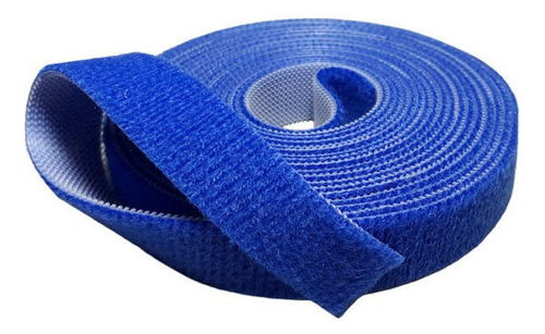 Fita Organizadora De Cabos Dupla-face 16mm X 3mts (1 Rolo) Cor Azul