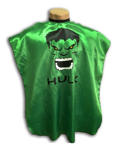 Capa P/ Corte De Cabelo Infantil Estampada Barbeiro Hulk