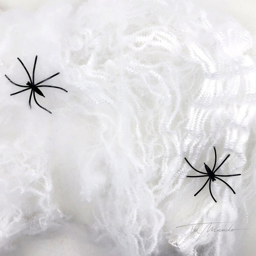 Tela De Araña Con 2 Arañas Para Decorar Halloween Cotillon