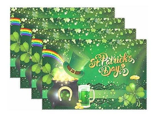 Wamika St Patrick's Day Shamrock Clover Rainbow Hg6dl