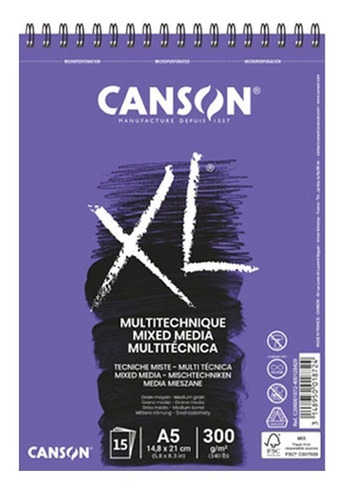 Canson Xl Croquera Mix Media A5 14,8 X 21 Cm 300 G/m2