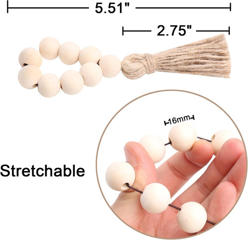 Juego 12 Servilleteros Madera Con Borlas De Cuerda
