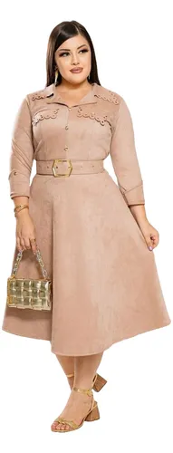 Vestido gode suede hot sale