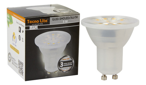 Foco Led 3w Gu10 100 Grados 100-240 V Luz Calida Gu10-smdled