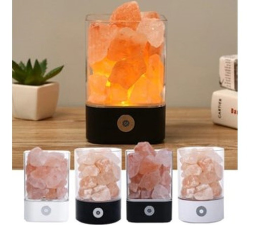 Imagen 1 de 4 de Lámpara De Sal Led Himalaya Usb 7 Colores