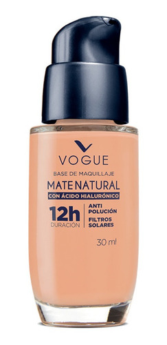 Base De Maquillaje Liquida  Vogue Mate Natural Filtro Solar