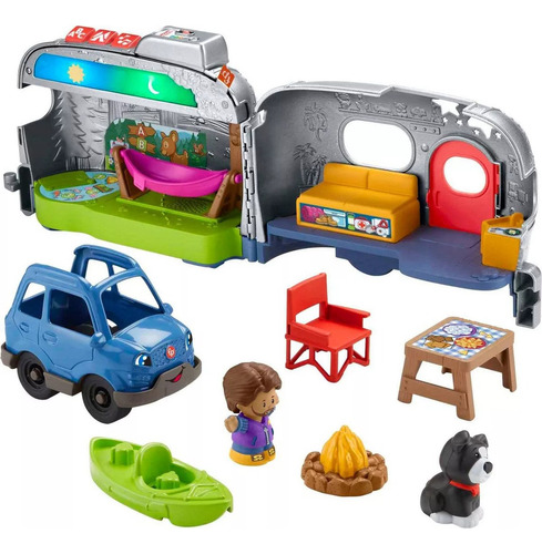 Fisher Price Little People Light Up Learning Camper Playset Color Gris