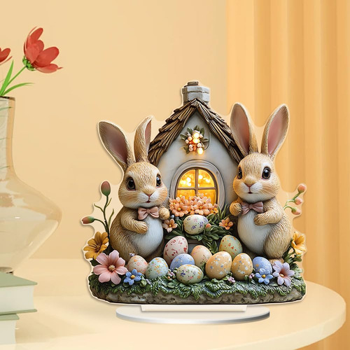 Conejos De Pascua Decoracion, 2d Acrílicos Easter Conejo Y