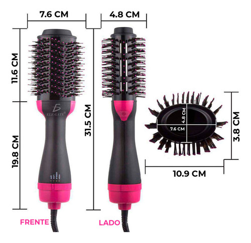 Cepillo Secador Plancha Rizador Electrico P Cabello 3 En 1