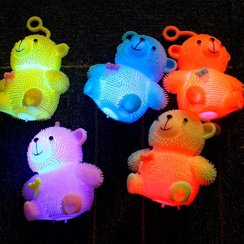 Imagen 6 de 6 de Oso Squishy Para Apretar Con Luz Importado Antiestrés