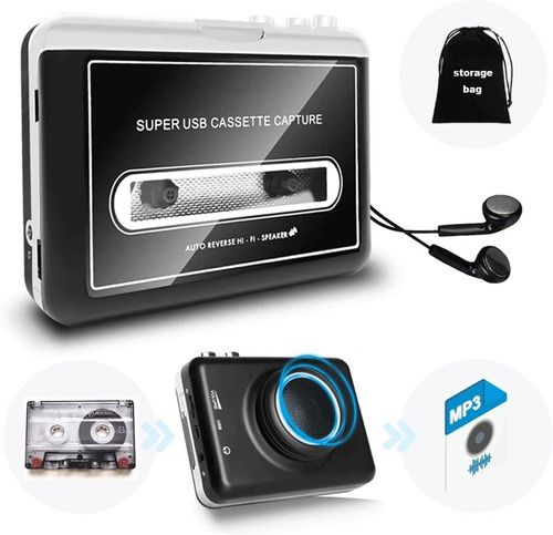 Reproductor De Cassette Y Convertidor Digital Mp3 Via Usb