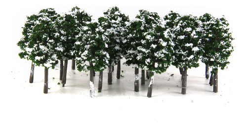 20x Snow Trees N Model Railway Layout Forest Park Scene De