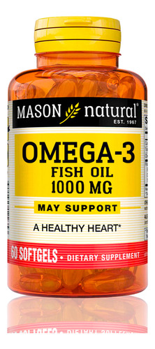 Omega 3 Mason Fish Oil 1000 Mg 60 Softgels