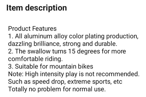 Volante Aluminio Para Bicicleta Montañera Mtb 800mmx31.8mm