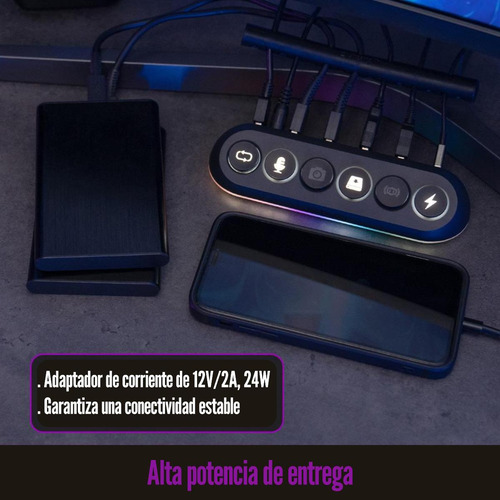 Hub Usb 3.0 Streamplify Deck 5 Rgb Con 5 Puertos