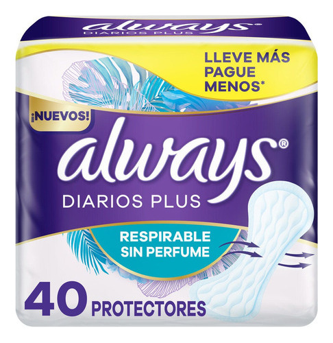 Protectores Diarios Always Plus Respirable S/perfu Always