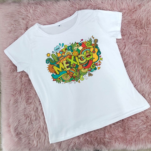 Blusa Playera I Love Mexico Moda Camiseta Mujer