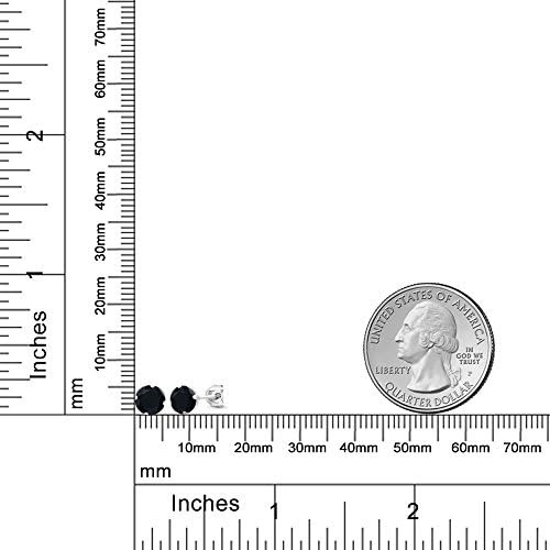 Aretes De Tuerca De Ónix Negro De Plata De Ley 925 De Gem St