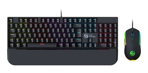 Kit Teclado Mouse Mecânico Abnt2 Gamer Led Rgb Iluminado