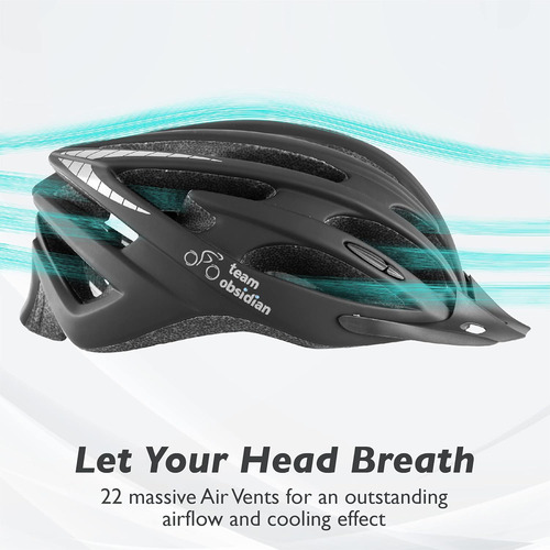 Team Obsidian Airflow Adult Bike Helmet - Lightweight Hel...