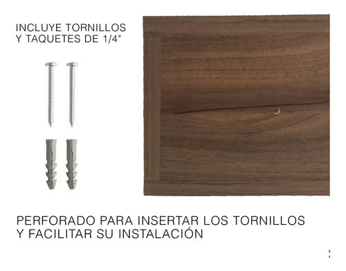 Imagen 6 de 8 de Repisa Flotante Moderna Cajón Para Equipos De Tv 50 X 25 Cm Color Nogal Terracota