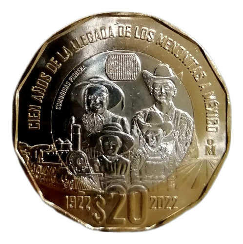 Moneda 20 Pesos 100 Años Llegada De Menonitas México
