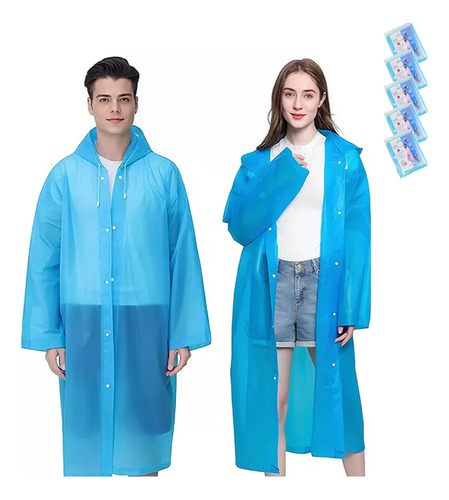 2 Pzs Poncho Capa Impermeable Reutilizable Portátil Lluvia