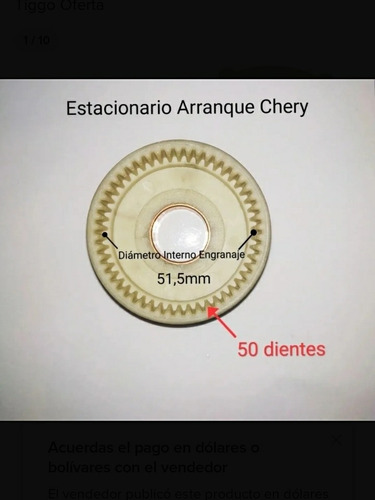 Imagen 3 de 3 de Planetario Arranque Chery Orinoco Arauca