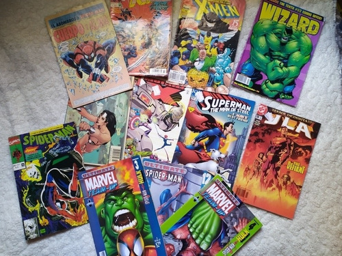 12 Comics, Marvel, Dc, Spiderman, Superman, Jla, Hulk, X Men
