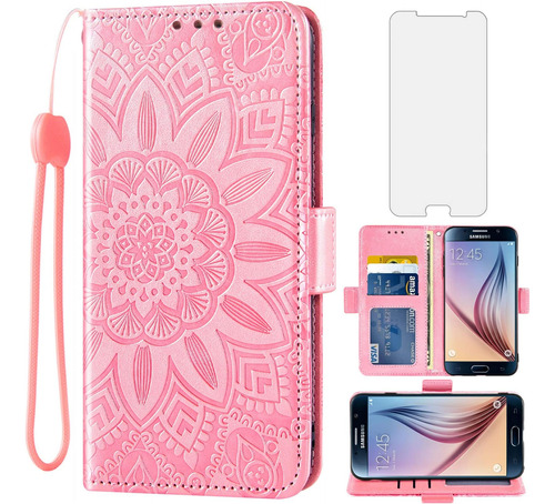 Asuwish Funda Para Teléfono Samsung Galaxy S6 Con Protector