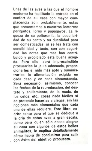 Manual Crianza Adiestramiento Periquitos Loros Papagayos Cmm (Usado)