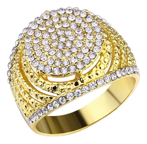 Anel Cheio De Diamantes Oversize Domineering Ring Ztte
