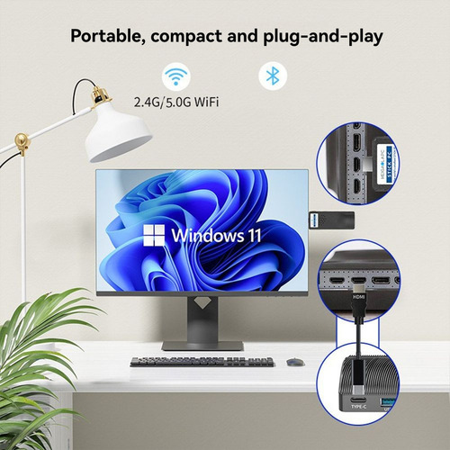 Pc Stick Sem Ventoinha J4125 Pc Win 11 Pro Wifi5 8 Gb 128