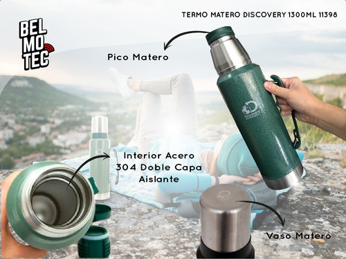 Termo Discovery De Acero Inoxidable 1.3 Litros Para Mate