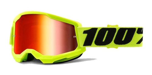 Goggle 100% Strata 2 Goggle Yellow  Mirror Red Lens