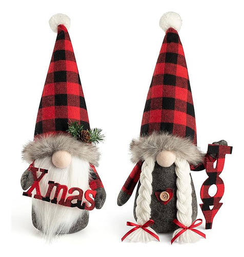 D Fantix Decoraciones De Gnomos De Navidad Paquete De 2 Figu