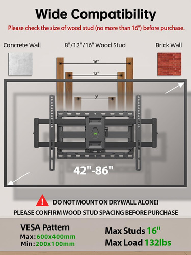 Usx Mount - Soporte De Tv Para Pared Negro