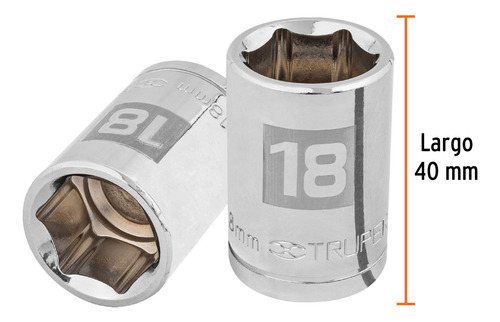 Bocallave 18mm Hexagonal Encastre 1/2 Truper 13268