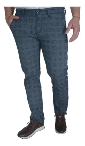 Pantalon En Dril Licrado Para Hombre Cuadros