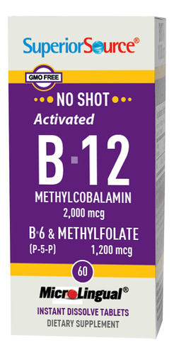 Superior Source No Shot Methylfolate B12 2000mcg P5p Tableta