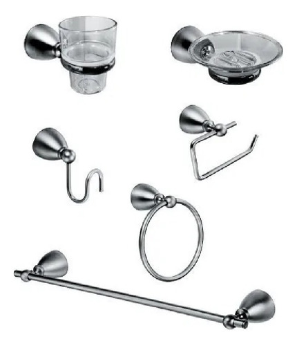 Set Accesorios Baño Hidromet Charlotte 6 Pieza Ahora 12 Y 18