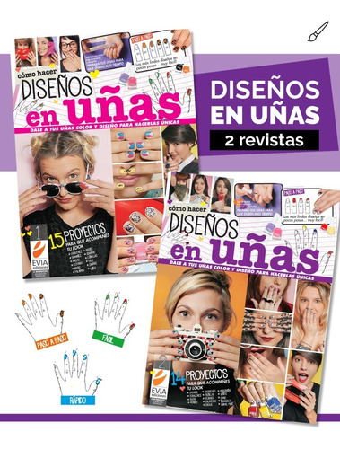 Promopack Como Hacer Diseños En Uñas Paso A Paso- 2 Revistas